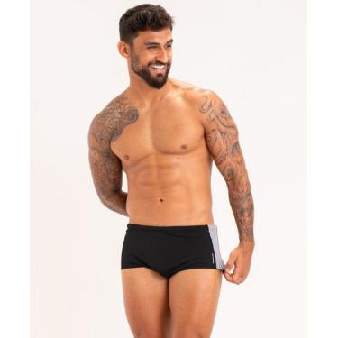 Imagem de Sunga Recortes Listrado Estampa Grãos - APNEIA, Preto, GG