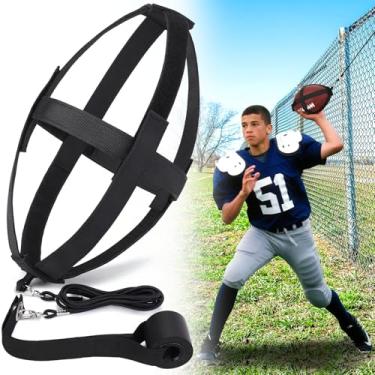 Imagem de TOBWOLF Treinador de arremesso de futebol americano, equipamento de treino de futebol juvenil melhora o arremesso e a captura, rede de futebol para treinadores de passagem, uso interno/externo