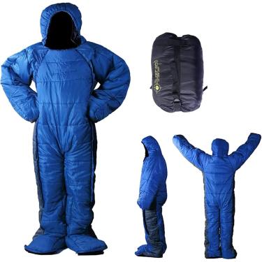 Imagem de Saco De Dormir Em Forma Humana Saco De Dormir Adulto Corpo Inteiro Vestível Para Camping Em Pé 3 Estações Saco De Dormir Vestível Com Braços E Pernas Leve & Pequeno Em Tamanho D, XL