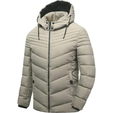 Imagem de Jaqueta De Inverno Para Homens Com Capuz Resistente Ao Ar Livre Leve Acolchoado Algodão Acolchoado Casaco à Prova De Vento, Enchimento De Microfibra, Para Camping, Viagem & Caminhada