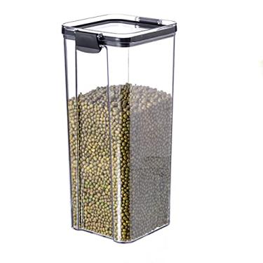 Imagem de AYNEFY Recipientes de Armazenamento de Grãos, Caixa de Armazenamento de Alimentos Hermética Multifuncional Com Tampa, Grande Capacidade, Farinha Transparente, Pote de Açúcar, à Prova de (1800ml)