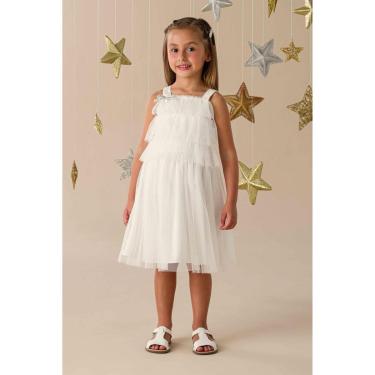 Imagem de Vestido Infantil Tule Branco Mon Sucré-Feminino