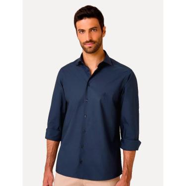 Imagem de Camisa Dudalina Masculina Comfort Superfine Cotton Azul Marinho-Masculino