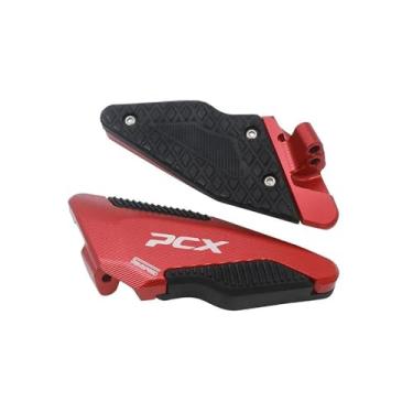 Imagem de Anti-derrapante Apoio para os pés do passageiro traseiro, para pcx160 pcx125 pcx 125 160 2018-2021, pedal de scooter, placa passos(Red)