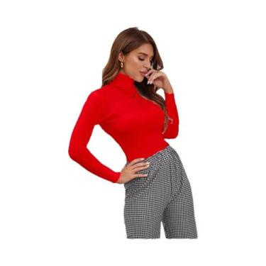 Imagem de Suéter De Tricô Feminino De Gola Alta Para Outono E Inverno, Casual, E