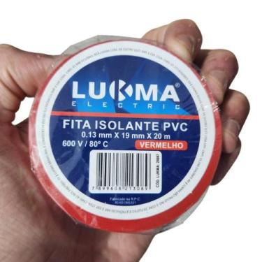 Imagem de Fita Isolante 20m Lukma Colorida Elétrica Profissional Azul Verde Verm