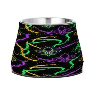 Imagem de CEBUGI Tigelas de aço inoxidável para cães e gatos, resistentes à ferrugem, removíveis, para animais de estimação elevadas, antiderrapantes para alimentação de cães e gatos, elementos de carnaval