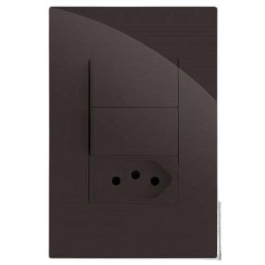 Imagem de Kit Interruptor Duplo Simples + Tomada 10A 4X2 Brg11292-5Ch