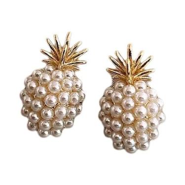 Imagem de Brincos De Coração Com Pérolas E Cristais Da Moda Feminina, Joia Corea