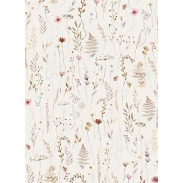 Imagem de GaliGali Papel de parede floral, papel de parede de natureza botânica para quarto, banheiro, locatário, removível, impermeável, 43,9 cm x 299,7 cm, NO.CA09045C-3