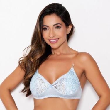Imagem de Sutiã Milla Básico sem Bojo com Alças de Silicone e Detalhes Renda Cor