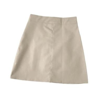 Imagem de Saia Mini Feminina De Cintura Alta Em material sintético, Saia Curta E