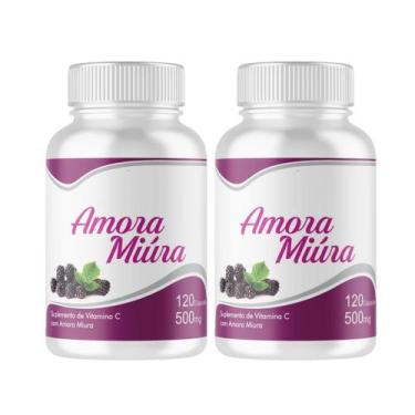 Imagem de Amora Miuras 500mg 120 Cápsulas 2 frascos total 240 cápsulas Suplement