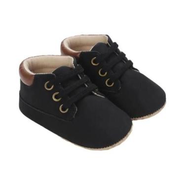 Imagem de Sapatos De Caminhada Antiderrapantes De Couro Com Sola Macia Para Bebê