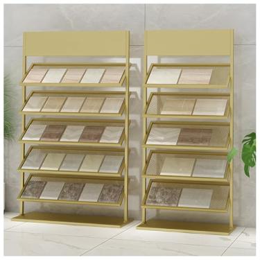 Imagem de Rack de exibição de azulejo de cerâmica de metal, organizador de prateleira para showrooms, lojas e supermercados - Suporte de exibição de material de construção para armazéns