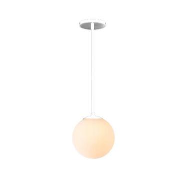 Imagem de Pendente Globo Esfera De Vidro Branco Fosco 14cm - Branco