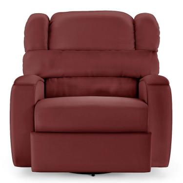 Imagem de Poltrona Do Papai Sala De Cinema Reclinável Manchester Glider Manual Giratória Pu Vermelho