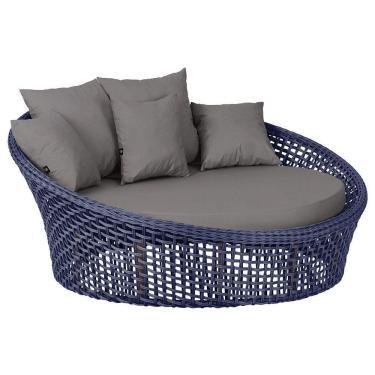 Imagem de Chaise Hungria Pintura Marrom Corda Náutica E11 Trama Azul