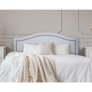 Imagem de Cabeceira Queen Curva Luxo 160x60 Courino Branco - Tachas Fumê