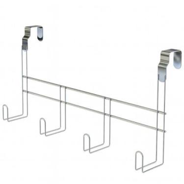 Imagem de Cabide Multiuso para Porta 4 Ganchos Material Resistente Design Compac