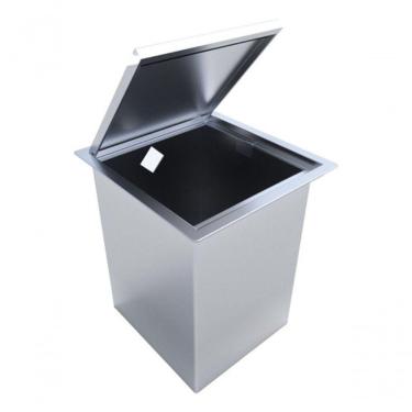 Imagem de Lixeira 5 Litros Cozinha Escritório Banheiro Tampa Cor Inox