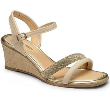 Imagem de Sandália Feminina Anabela Brilho Mississipi Fivela MB893-Feminino