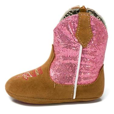 Imagem de Bota Texana Feminina Baby Rosa Cano Alto Zíper Lateral - Kapell, Rosa,