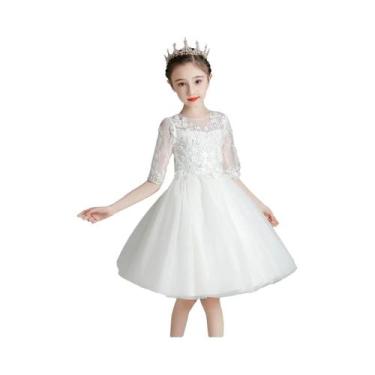 Imagem de Vestido De Festa Para Meninas Com Renda, Vestido De Princesa Para Casa