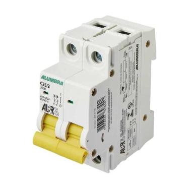 Imagem de Disjuntor Din Bipolar C25 - Branco - 50/60hz - Alumbra