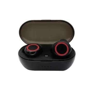 Imagem de Fone De Ouvido In-ear Bluetooth Sem Fio Y50 Preto E Vermelho Cor:preto E Vermelho
