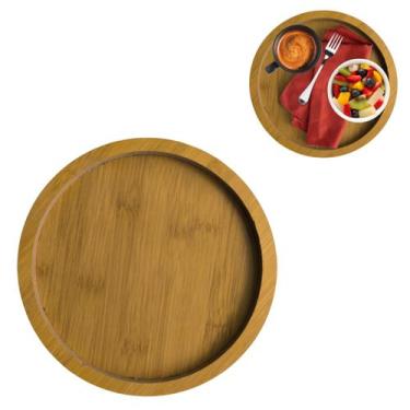 Imagem de Prato Bandeja em MDF Madeira Redondo Para Cozinha Tábua 19,5cm - Top