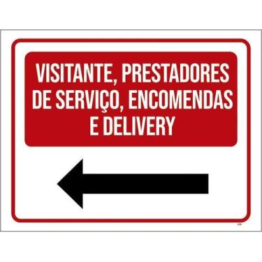 Imagem de Kit 5 Placa Acm Visitante Serviço Encomendas 18X23 - Sinalizo