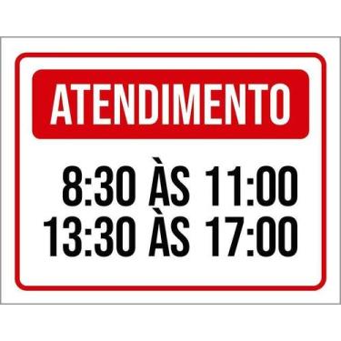Imagem de Kit 10 Placa Acm Atendimento 8H 11H 13H 17H 18X23 - Sinalizo