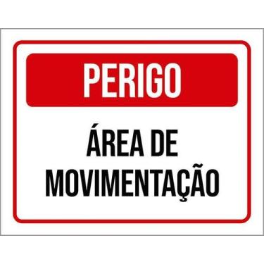 Imagem de Kit 3 Placa Acm De Perigo Área De Movimentação 18X23 Branco - Sinalizo