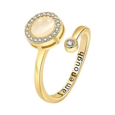 Imagem de Anel Antiestresse Ajustável Para Mulheres, Joia Fidget Spinner Com Des