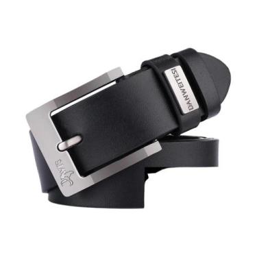 Imagem de Cinto Masculino De Couro Genuíno Luxuoso Vintage Com Fivela De Pino De