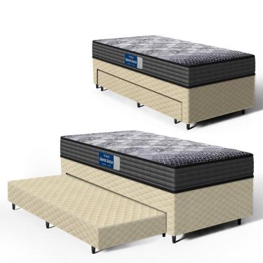 Imagem de Cama Box com Colchão de Espuma D60 Double Face Guarda Costas Comfort Force Probel + Auxiliar de Espuma Unique Solteiro 88cm