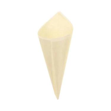 Imagem de Cone De Sorvete De Madeira Biodegradável Descartável 50 Unidades, Cone