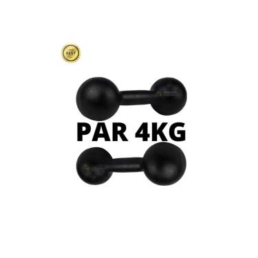 Imagem de Par Halter Super Premium Bola Pintado 4kg Peso/Musculação/Academia-Unissex