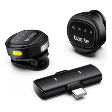 Imagem de Microfone De Lapela Sem Fio Para Celular Tipo C - basike