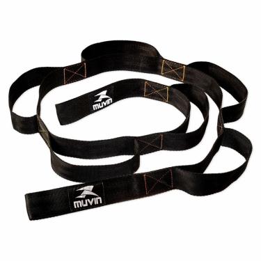 Imagem de Fita de Alongamento Muvin - Rígida 160cm - c/ 8 Alças de 15cm - Pilates - Yoga - Ginástica - Fitness-Unissex