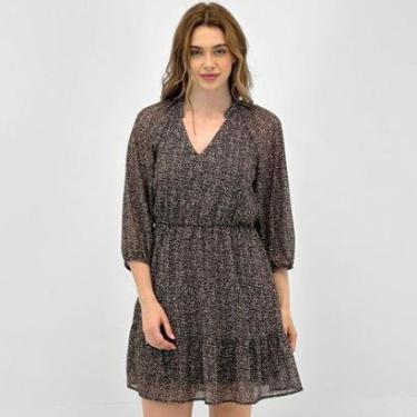 Imagem de Vestido Doce Trama Curto Estampado Manga 3/4 Feminino-Feminino