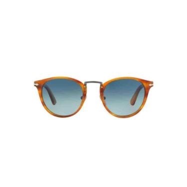 Imagem de Óculos Persol PO3108S 960/S3 Marrom Claro Striped Lente Polarizada Azul Degradê Tam 49-...