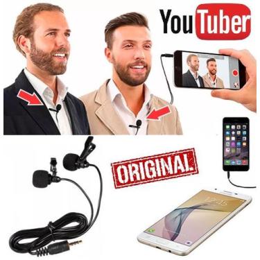 Imagem de Microfone Duplo De Lapela Para Celular Smartphone Universal Entrevista