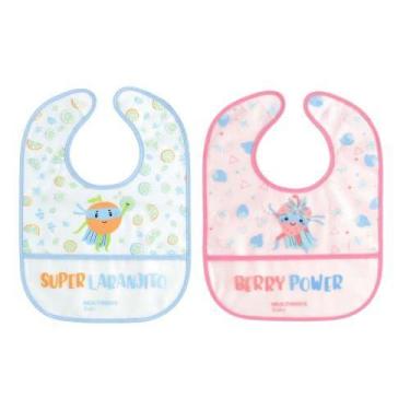Imagem de Babador Multikids Baby Yum! Impermeável C/ Bolso Coletor, Azul