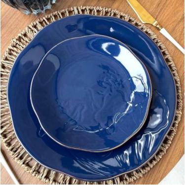 Imagem de Prato em Cerâmica Shine Blue Loux 19cm - Wemake