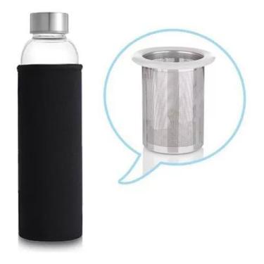Imagem de Garrafa De Vidro Com Infusor Inox 550Ml - HOME PRESENTES