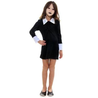 Imagem de Fantasia Vandinha Vestido Wandinha Infantil Halloween Menina - SULAMER