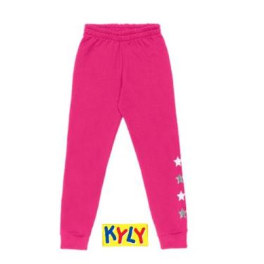 Imagem de Calça Infantil Feminino Moletom Pelúciado Kyly, Pink estrelas, 4