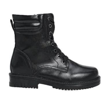 Imagem de Bota Coturno Feminina Mooncity Com Cadarço Preto 72197, Preto, 34